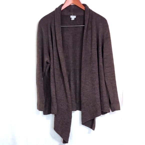 Paraphrase Cedar Brown Open Front Waterfall Cardigan Size 2x - Picture 1 of 5